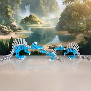 3D Printed Flexi Skeleton Dinosaur Toy Articulated Fidget Dino Unique Gift for Kids and Dino Lovers Flexible Desk Toy and Collectible