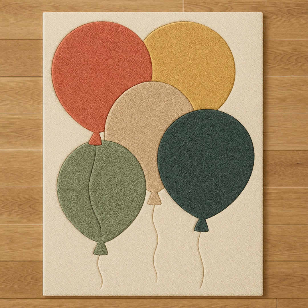 Buy Multi Color Balloon Shape Hand Tufted Rug for Living Room, Pure ...