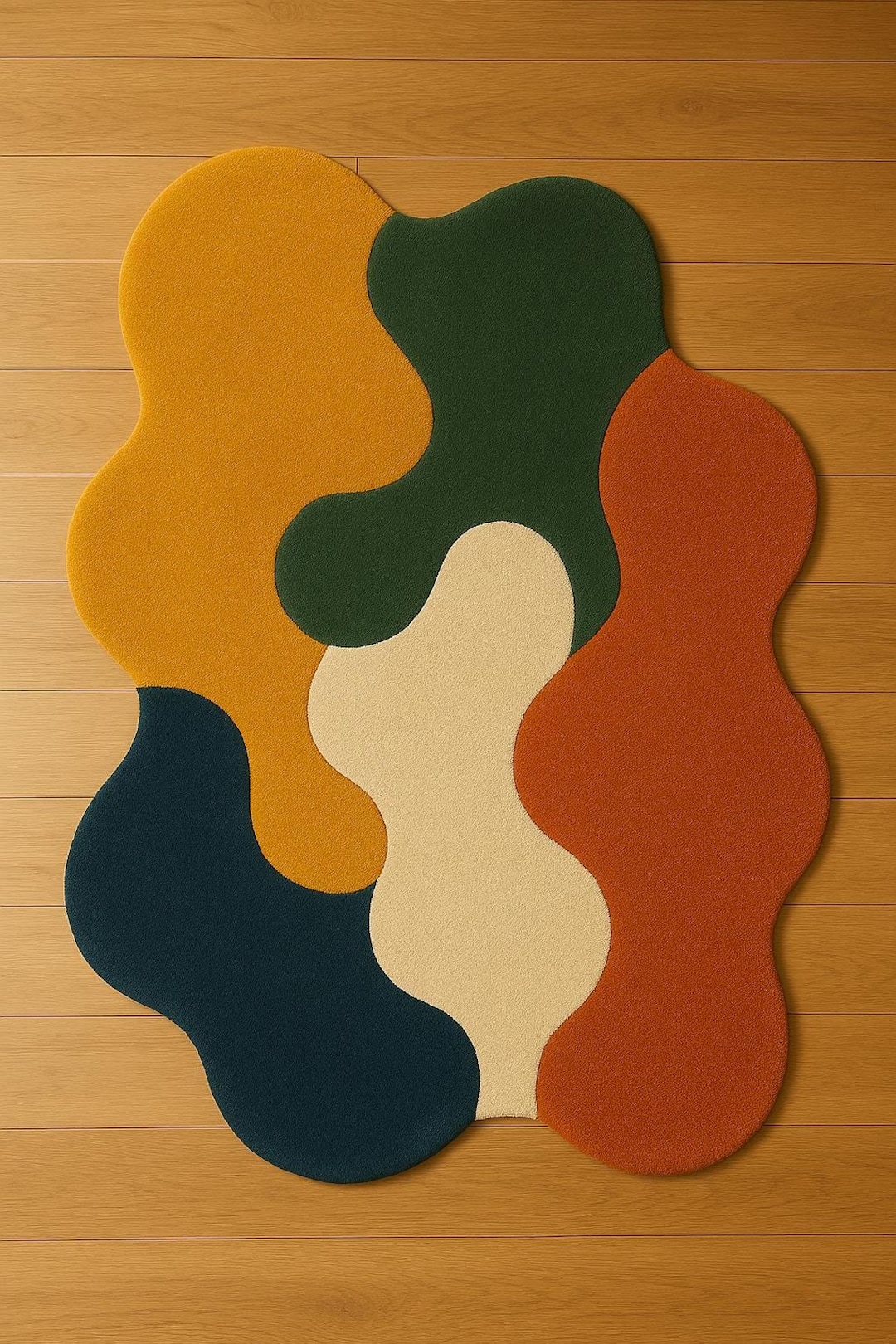 Unique Shape Runner Rug Hand Tufted Rug, Modern Rug With Irregular Design Rug, Multi Color Rug ...