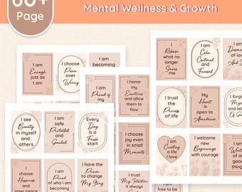 Printable Affirmation Cards Deck, Self-Love, Anxiety Relief (Digital Download)