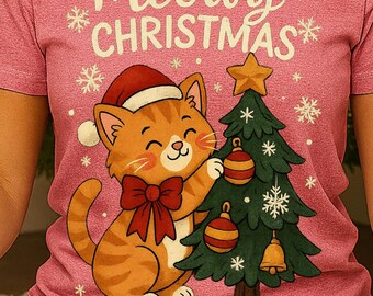 Meowy Christmas Cat PNG – Holiday Clipart, Santa Hat (Digital Download)