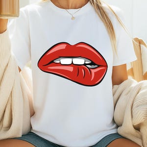 Bold Lip Graphic Unisex T-Shirt, Casual Tee for Parties, Gift for Friends, Summer Fashion, Statement Shirt