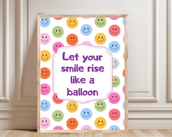 Smiley Face Wall Art: Kids Room Decor (Digital Download)