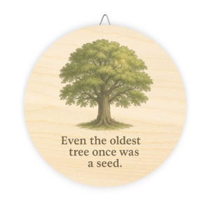 Inspiring Wood Sign - Nature Decor for Home, Motivational Quote Wall Art, Eco-Friendly Gift, Tree Design, Rustic Decor