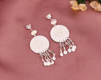 Pendientes de latón con labradorita / Pendientes colgantes bohemios chapados en oro / Joyería artesanal con piedras preciosas / Pendientes étnicos colgantes