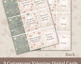 Cottagecore Valentine Digital Cards, Printable Floral Love Notes, Wildflower Affirmation Cards, Romantic Valentines Day Gift