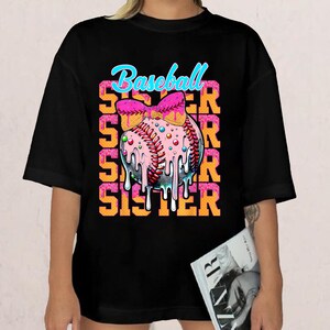 Baseball Sister Drip Ice Cream Baseball Game Day Matching Shirt, Baseball Unisex Funny Shirt