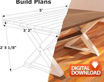 DIY Farmhouse Dining Room Table Plans, Farmhouse Table Plans, Table Build Plans, Woodworking Plans