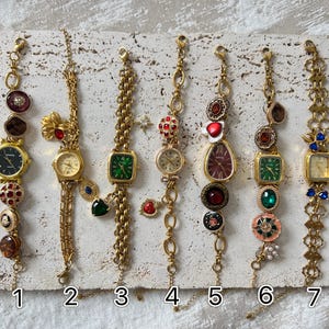 Handmade Vintage Style Watch,Elegant Women&#39;s Watch,Gold Wrist Watch,Luxurious Wedding Watch,Y2K Charm Watch Bracelet,Custom Watch Gift