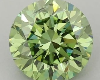 2.00 Ct Round Cut Lab Created IGI Certified Diamond Fancy Vivid Green Color VS2.