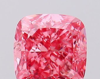 Hallazgo excepcional: diamante cuadrado de 1 quilates en forma de cojín, color rosa intenso, cultivado en laboratorio, para anillo de compromiso.