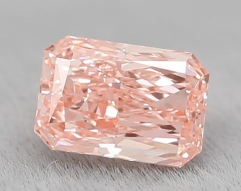 5 Ct Vivid Pink Radiant Cut Lab Grown Diamond | VS1 Clarity, IGI Certified Diamond