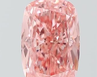 Diamante de laboratorio IGI de 2,00 ct en forma de cojín, color rosa fantasía VS1 para anillo colgante