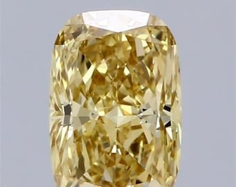 Diamante cultivado en laboratorio de talla radiante amarillo vivo de 4 quilates, claridad VS1, certificado IGI