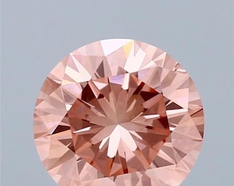 2 Carat Round Lab Grown Pink Diamond: VS2 CVD Engagement Ring