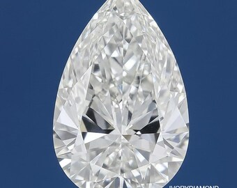 Anillo de compromiso de 10 quilates con diamante cultivado en laboratorio, talla pera, con certificación IGI, color F y claridad VS1.