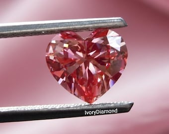 5Ct IGI Certified Fancy Pink Heart Lab Grown Diamond, Loose CVD Diamond For Jewelry
