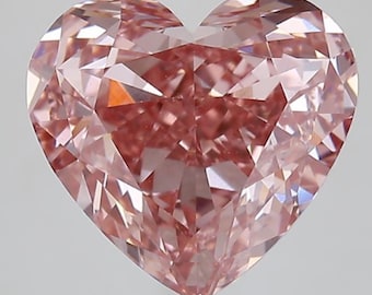 Diamante cultivado en laboratorio de 3 quilates con corte de corazón rosa para anillo de compromiso / Diamante con certificación IGI