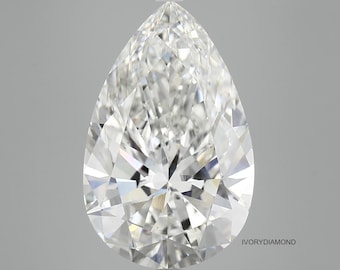 Diamante cultivado en laboratorio de 9 quilates con corte de pera, certificado IGI, F VS2