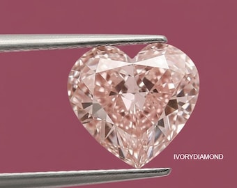 IGI Certified Fancy Pink Heart Shape Lab Grown Diamond 2.5 Carat Loose Stone For Engagement Ring
