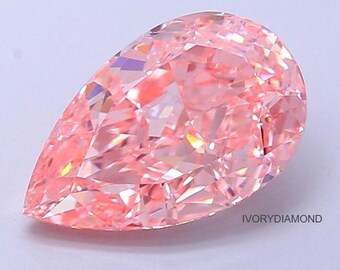 Anillo de compromiso de diamante cultivado en laboratorio de 9 ct, color rosa intenso, VS1, CVD, con certificación IGI.