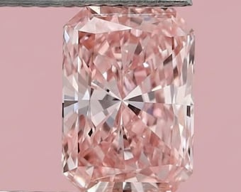 Diamante rosa de 7 quilates de corte radiante cultivado en laboratorio para anillo de compromiso / Certificado IGI / Diamante para pulsera / Regalo para esposa