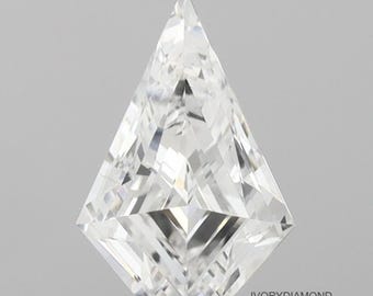 Diamante cultivado en laboratorio de 3 quilates con corte escalonado de cometa / Diamante suelto con certificación IGI para anillo de compromiso