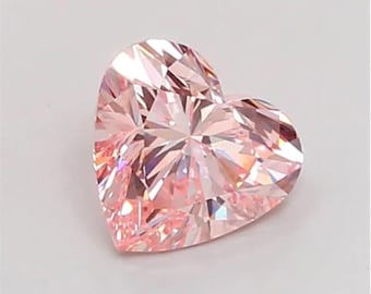 IGI Certified 2 ct Heart Cut Fancy Intense Warm Pink Lab Grown Diamond, VS1 Stone