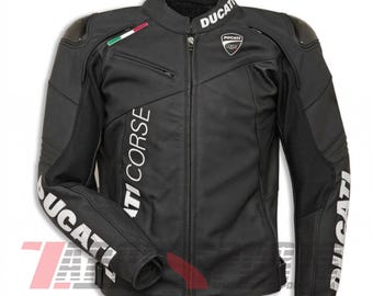 Ducati Corse C6 Black Motorbike Leather Jacket Protective Gear Zappo Sports