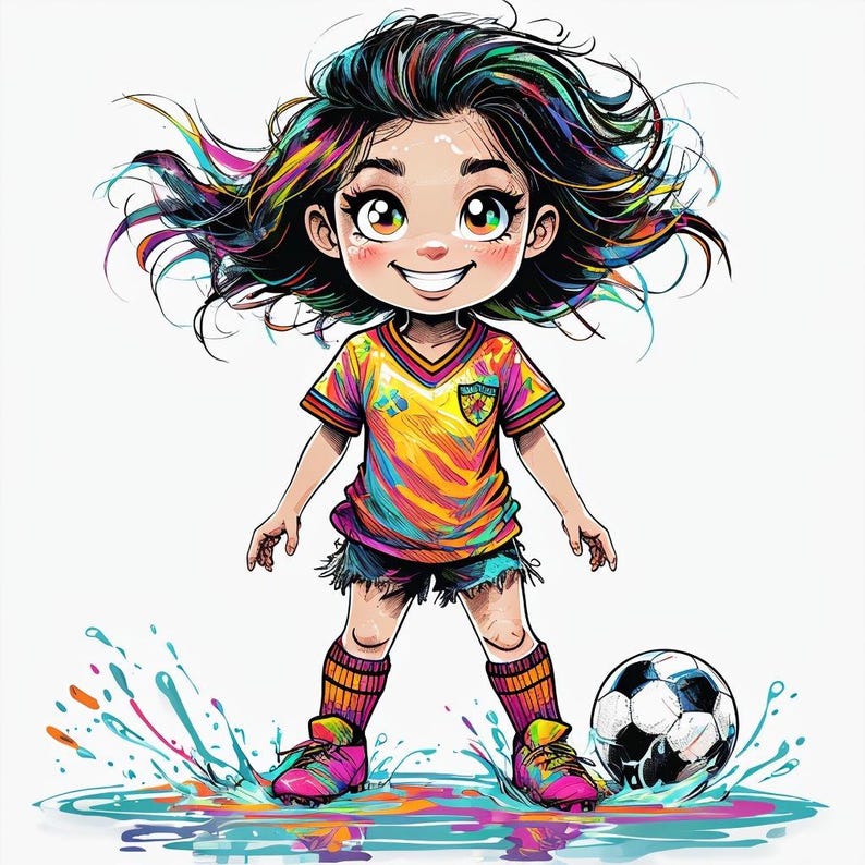 Pack of 10 Coloring Pages for Girls | Printable Girls' Football ...