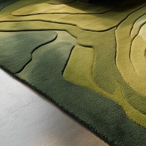 Handmade Wool Tufted Topographic Rug: Modern Abstract Design 8x10 - Etsy