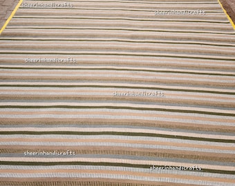 Hand Woven Geometric Rug, Modern Neutral Flatweave Carpet, Beige Ivory Scandinavian Area Rug, Minimalist Living Room Rug, Custom Size
