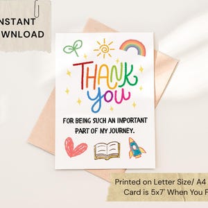 Teacher Thank You Card Printable – Editable Canva Template ...