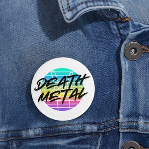 Pines redondos de death metal: accesorios de estilo retro, regalos de punk rock, insignias para entusiastas de la música, pines llamativos, decoración para chaquetas vaqueras, diseño irónico.