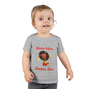 Retro Vibes, Toddler Size T-Shirt | Cute Kids Shirt, Vintage Record Tee, Perfect for Birthdays, Playdates, Music Lovers