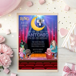 SING Birthday Party Invitation Sing Birthday Party Sing Invitation SING Invitation Template Sing Invite Sing Birthday Invitation Personalize