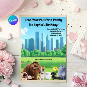 Secret Life of Pets Invitation Birthday Party Secret Life of Pets Party Birthday Invitation Secret Life of Pets Birthday Party