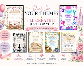 Custom Invitation Design | Personalized Birthday, Baby Shower & Bridal Shower Invitation | Any Theme | Digital Download