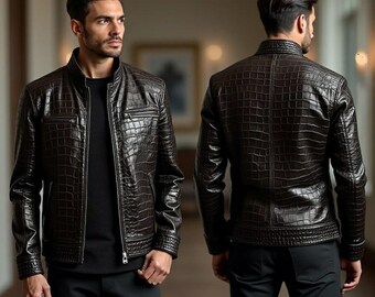Crocodile Genuine Custom Leather Jacket Trending Jacket