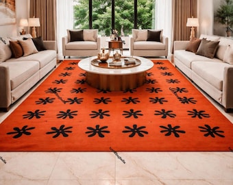 Alfombra de pasillo hecha a mano / Alfombra moderna con estampado floral / Alfombra de pasillo de lana personalizada / Alfombra de lujo para pasillos y escaleras