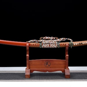 Handcrafted Redwood Japanese Wooden Sword Authentic Samurai Style Training Blade for Kendo, Iaido, Cosplay & Display Balanced Wooden Katana