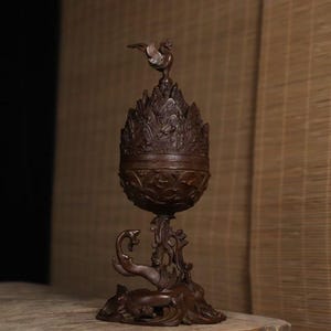 Handcrafted Bronze Boshan Incense Burner Dragon Decor | Antique Chinese Censer for Home Altar Display | Asian Feng Shui Decor