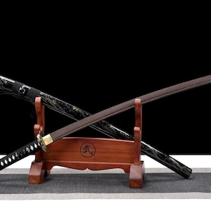 Handcrafted Rosewood Samurai Training Wooden Sword  Zinc Alloy Fittings, Lacquered Hardwood Saya & Premium Gift Box Martial Arts, Cosplay