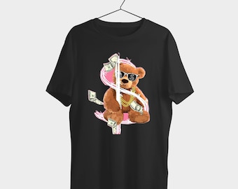 Camiseta con estampado de oso de peluche extragrande / Estilo urbano Y2K