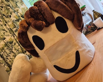 Testa/maschera ispirata a Roblox fatta a mano | Base in schiuma + tessuto felpato | Leggera, comoda e altamente visibile
