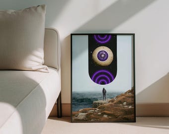 Surreale digitale Collage – Gipfel Malyovitsa | A3-Druckvorlage für die Wand | Sofort-Download