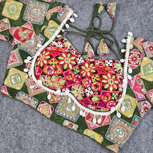 Viscose Handwork Navratri Blouse, Embroidery Work | Pure Cotton Lining | Long Sleeves | Size 38-41 | Stylish & Comfortable, Gift for her