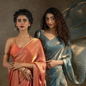Sparkle in Style Space Silk Saree with Original Jarkhan Diamond Work | Designer Blouse | Perfect for Sangeet & Party Wear, Gift for her