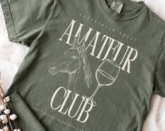 T-shirt met grafische humor paardensport: shirt met comfortkleuren amateurclub voor volwassenen