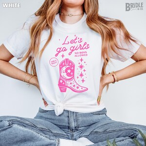 Vintage Cowgirl Comfort Colors Graphic Tee | 'Let's Go Girls' Top, Bachelorette Party, Cowgirl Chic | Girls Night Out, Ladies Night Shirt
